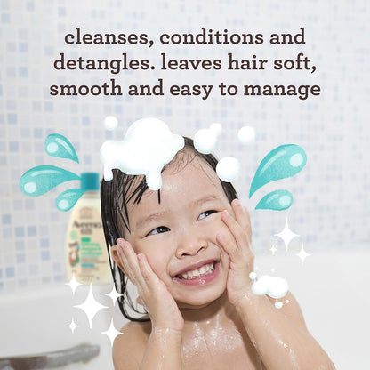 Aveeno Kids 2-In-1 Hydrating Shampoo & Conditioner, Gently Cleanses, Conditions & Detangles Kids Hair, Formulated with Oat Extract, for Sensitive Skin & Scalp, Hypoallergenic, 12 Fl. Oz