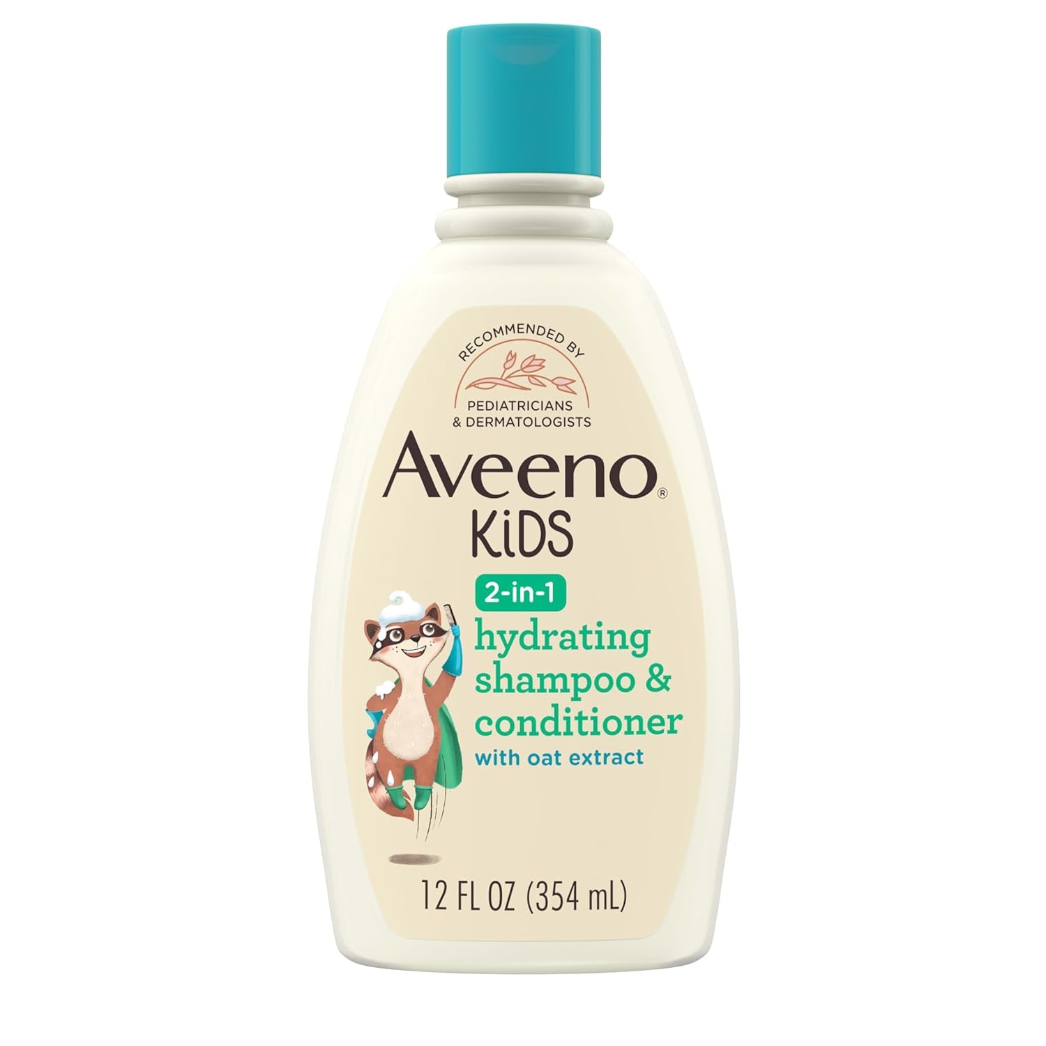 Aveeno Kids 2-In-1 Hydrating Shampoo & Conditioner, Gently Cleanses, Conditions & Detangles Kids Hair, Formulated with Oat Extract, for Sensitive Skin & Scalp, Hypoallergenic, 12 Fl. Oz