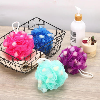 Premium Mesh Poufs (65G/Pcs) Bath Sponges Shower Loofahs Exfoliating Shower Puff - Great for Body Wash Pack of 4