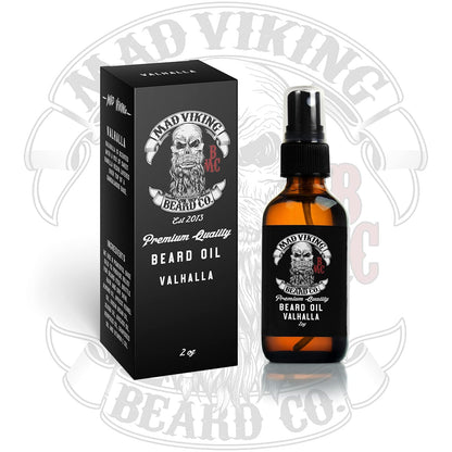 Premium Beard Oil for All Lengths, All-Natural, Moisturizes Skin, Reduces Beard Itch, Helps Relieve Acne. for a Thicker Fuller Looking Beard. Made in the USA - 2Oz (VALHALLA)