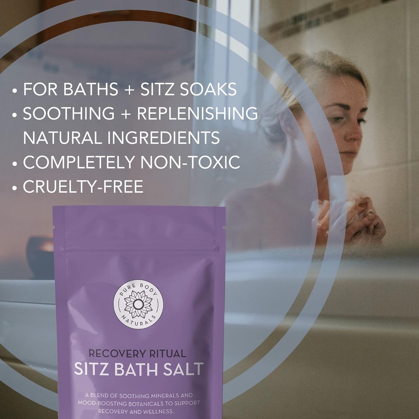 Sitz Bath Salt – Postpartum Care and Hemorrhoid Treatment – Natural Soak for Self Care and Hemmoroid Treatment - Post Partum Essentials, 10 Oz, by