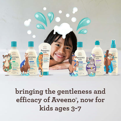 Aveeno Kids 2-In-1 Hydrating Shampoo & Conditioner, Gently Cleanses, Conditions & Detangles Kids Hair, Formulated with Oat Extract, for Sensitive Skin & Scalp, Hypoallergenic, 12 Fl. Oz