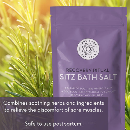 Sitz Bath Salt – Postpartum Care and Hemorrhoid Treatment – Natural Soak for Self Care and Hemmoroid Treatment - Post Partum Essentials, 10 Oz, by